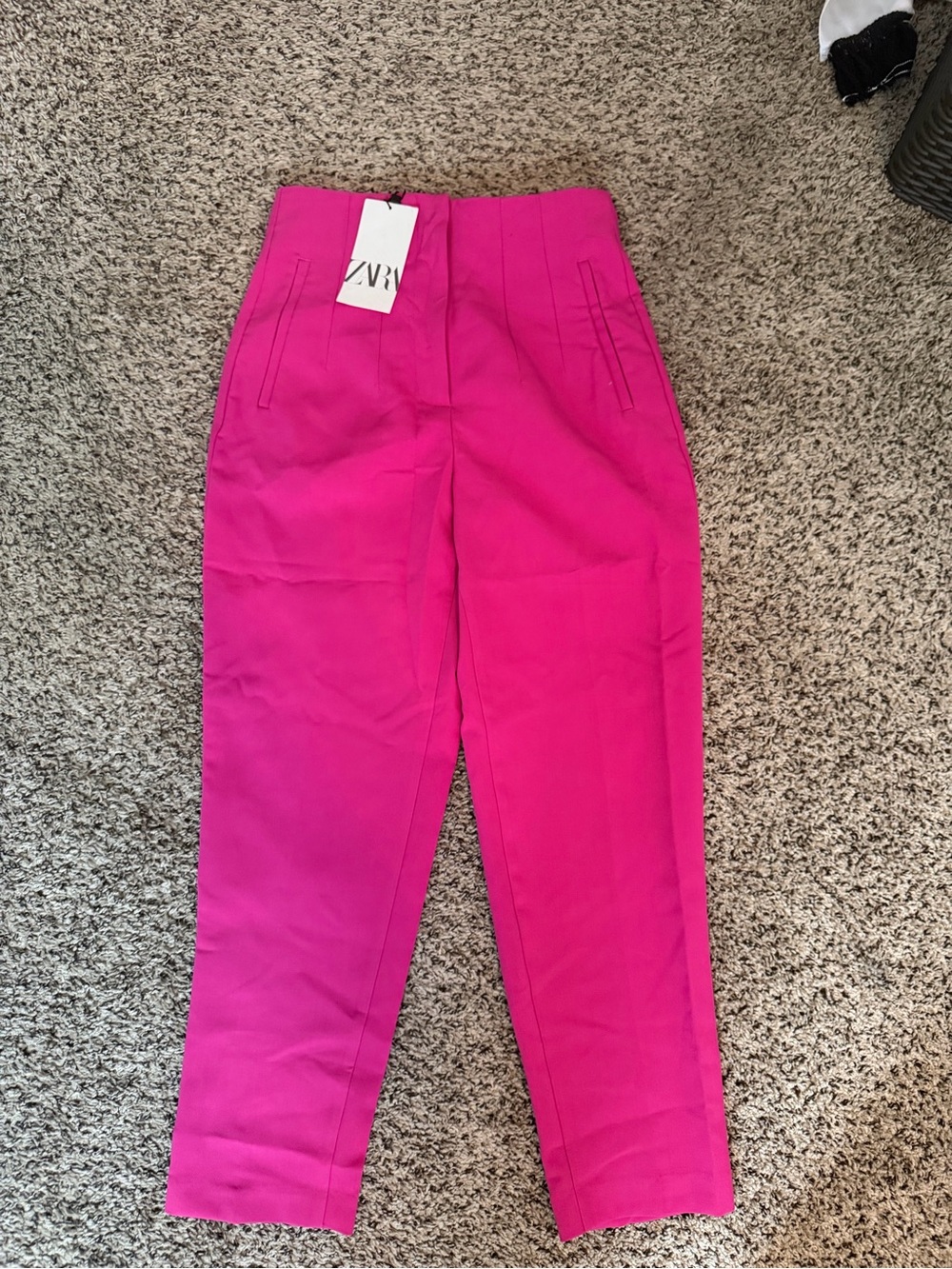Zara Hot Pink High Waisted Tailored Pants Size M NWT